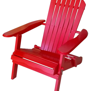 Red and White Folding Adirondack Chair
