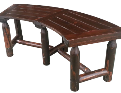 Char-Log Curved Bench