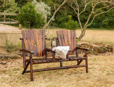 Char-Log Double Chair with Tray - For Pickup ONLY (Excluding Wholesale Orders)