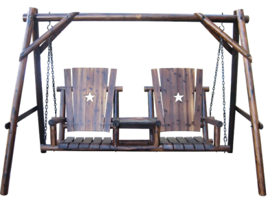 Char-Log Double Swing with Tray - For Pickup ONLY (Excluding Wholesale Orders)