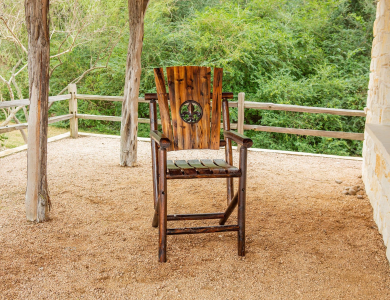 Char-Log Fleur-de-lis Bar Arm Chair