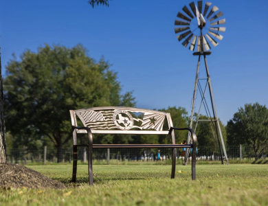 Flags Over Texas Garden Bench