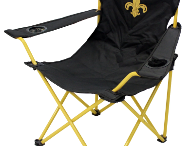 Fleur-de-lis Black Folding Lawn Chair