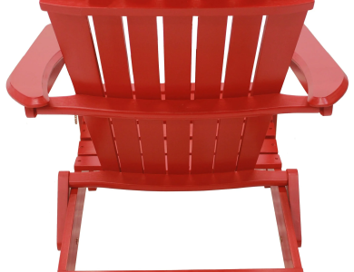 Red and White Folding Adirondack Chair