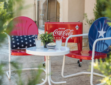 Red Retro Metal Chair