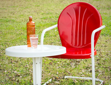 Red Retro Metal Chair