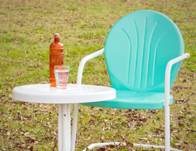 Teal Retro Metal Chair