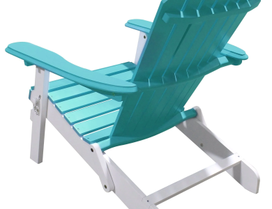 Turquoise and White Folding Adirondack Chair