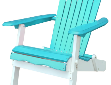 Turquoise and White Folding Adirondack Chair