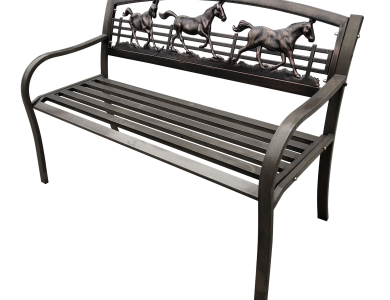 Wild Horses Metal Bench