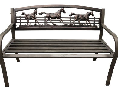 Wild Horses Metal Bench