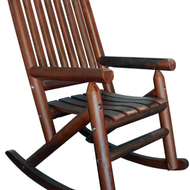 Cherry Amber-Log Porch Rocker