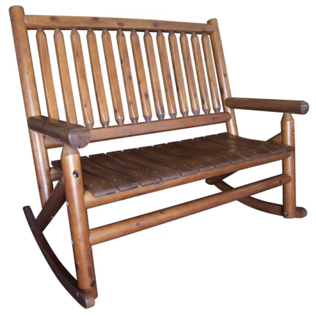 Amber-Log Double Porch Rocker - For Pickup ONLY (Excluding Wholesale Orders)