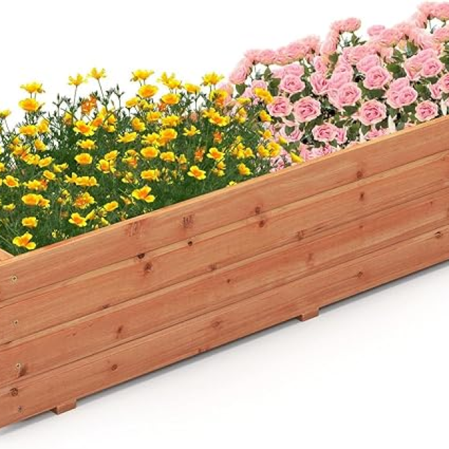 Outdoor Elevated Planter Boxes Container for Plants Herbs Fruits Vegetables 