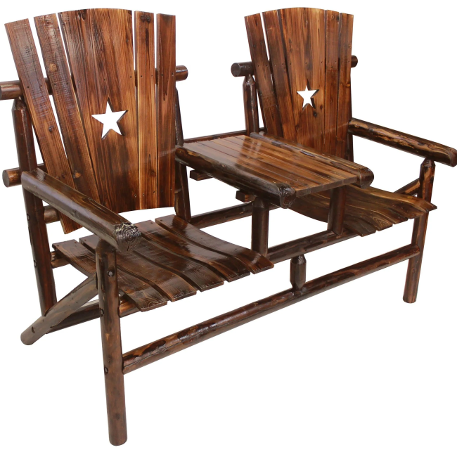 Char-Log Double Chair with Tray - For Pickup ONLY (Excluding Wholesale Orders)