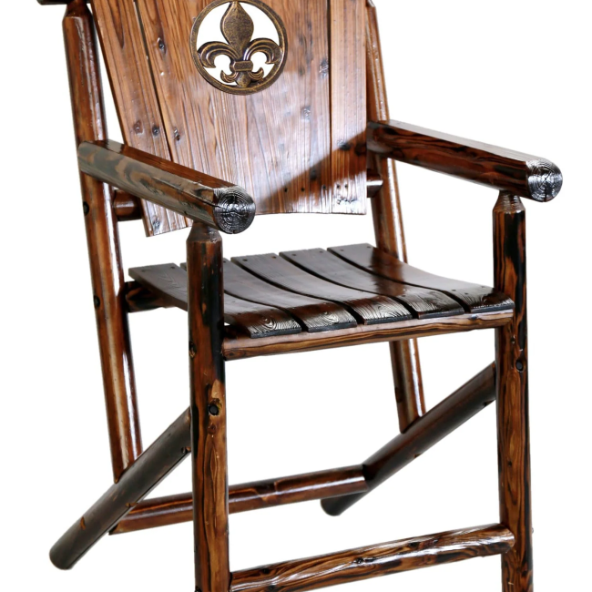 Char-Log Fleur-de-lis Bar Arm Chair