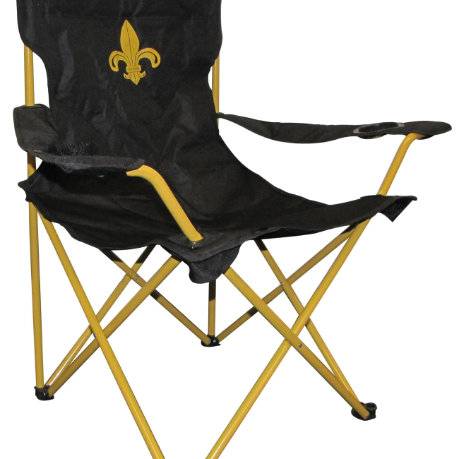 Fleur-de-lis Black Folding Lawn Chair
