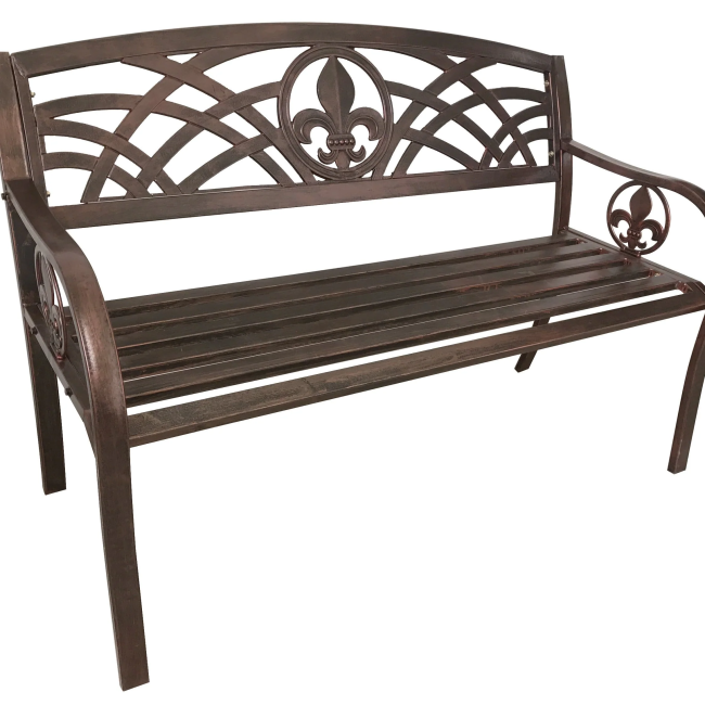 Fleur-de-lis Metal Bench