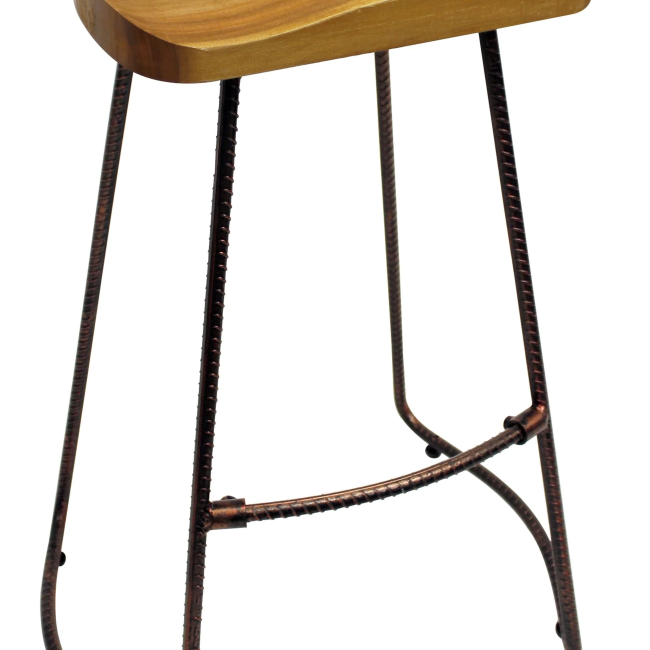 Iron Grove Wood and Rebar Stool