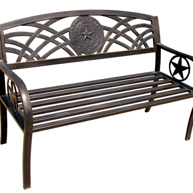 Texas State Seal Garden Bench