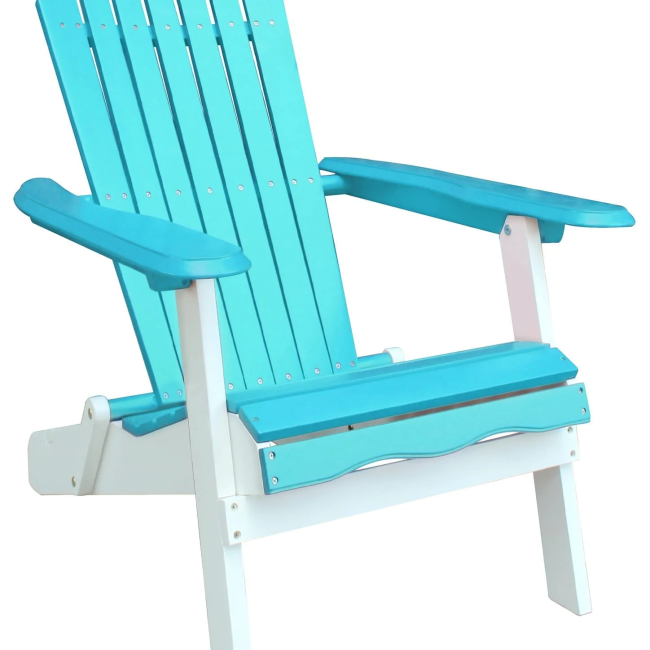 Turquoise and White Folding Adirondack Chair