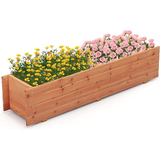 Outdoor Elevated Planter Boxes Container for Plants Herbs Fruits Vegetables 
