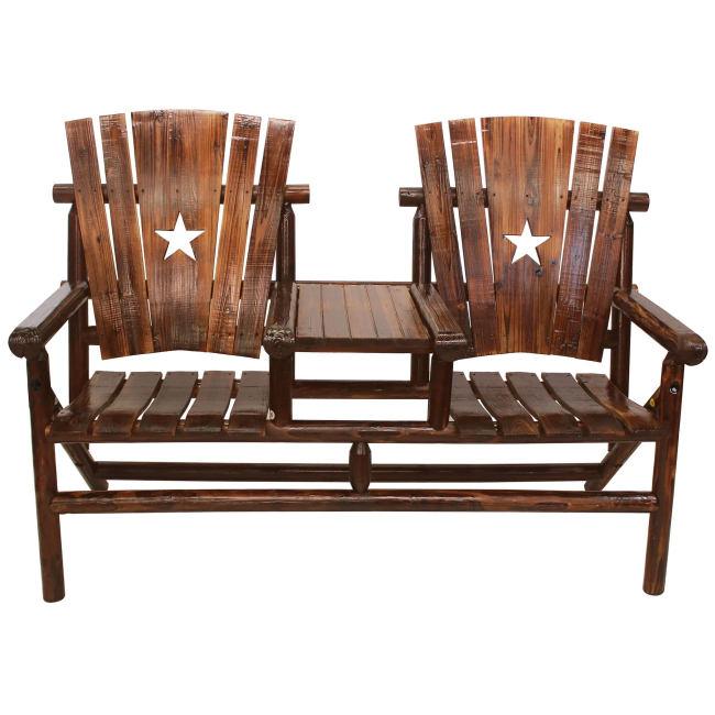 Char-Log Double Chair with Tray - For Pickup ONLY (Excluding Wholesale Orders)