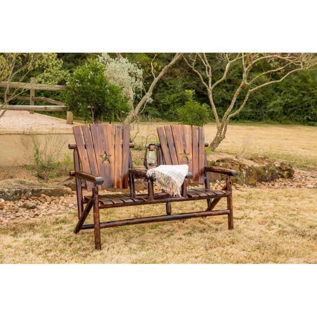 Char-Log Double Chair with Tray - For Pickup ONLY (Excluding Wholesale Orders)