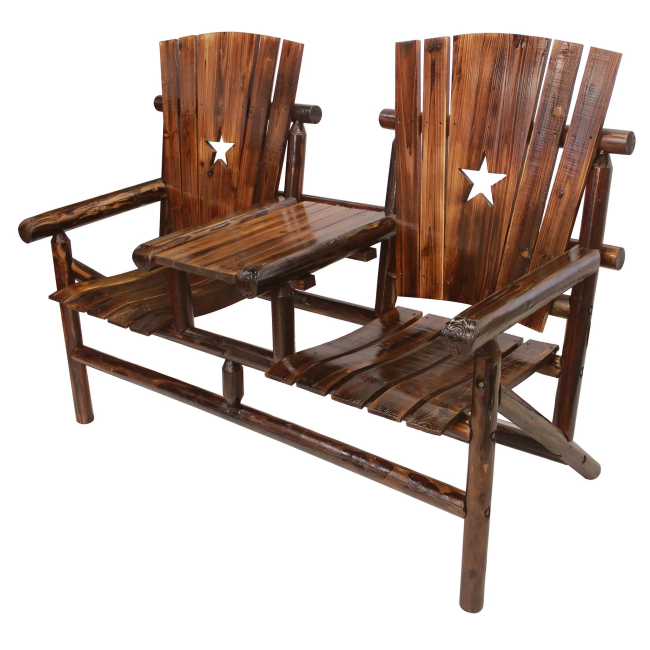 Char-Log Double Chair with Tray - For Pickup ONLY (Excluding Wholesale Orders)