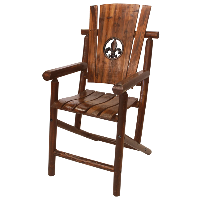 Char-Log Fleur-de-lis Bar Arm Chair