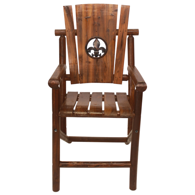 Char-Log Fleur-de-lis Bar Arm Chair