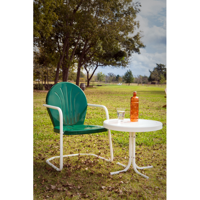 Dark Green Retro Metal Chair