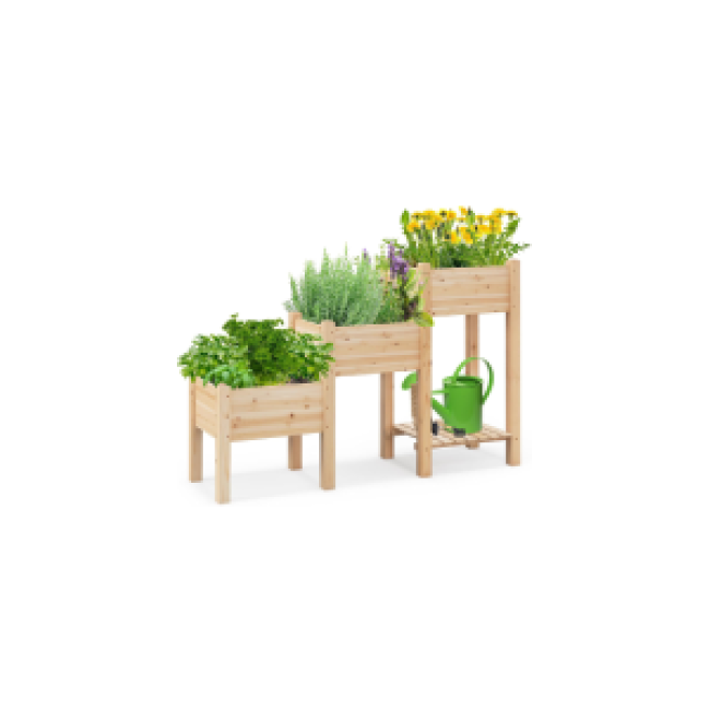 Elevated Flower Herb Vegetable Growing Box Holder for Balcony Courtyard Patio