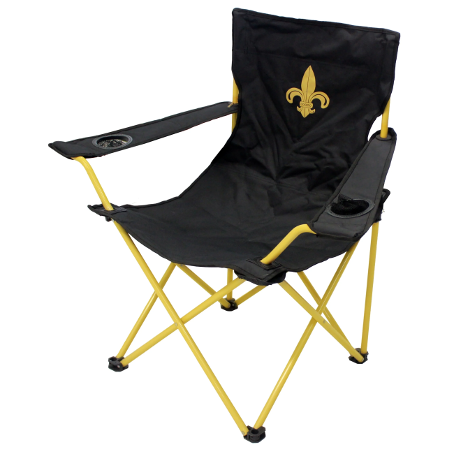 Fleur-de-lis Black Folding Lawn Chair