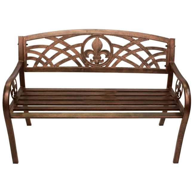 Fleur-de-lis Metal Bench