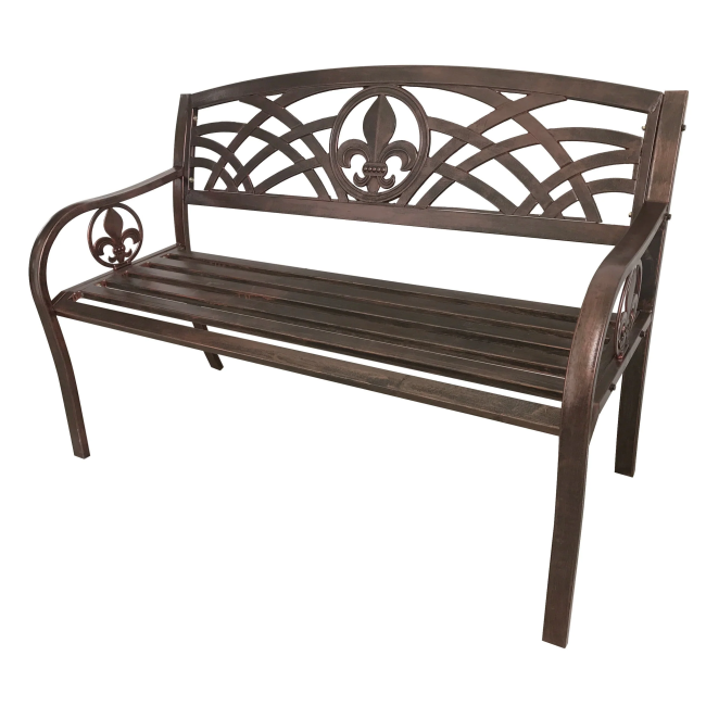 Fleur-de-lis Metal Bench