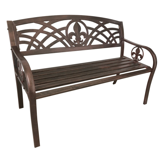 Fleur-de-lis Metal Bench