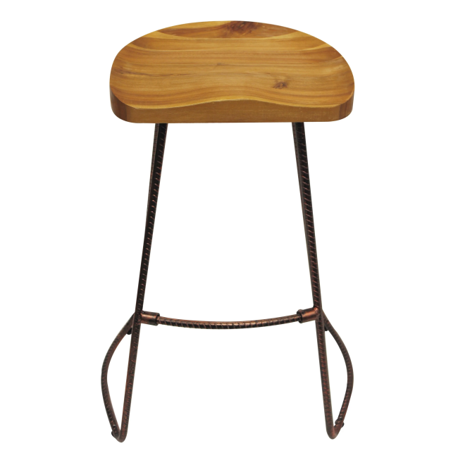 Iron Grove Wood and Rebar Stool