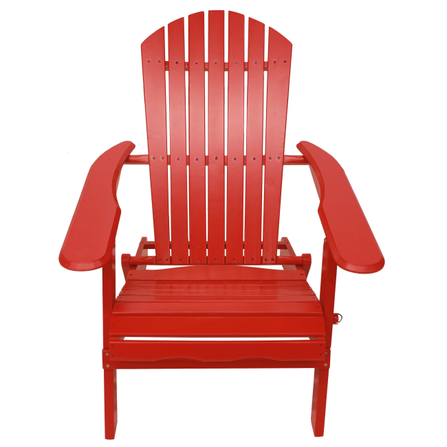 Red and White Folding Adirondack Chair