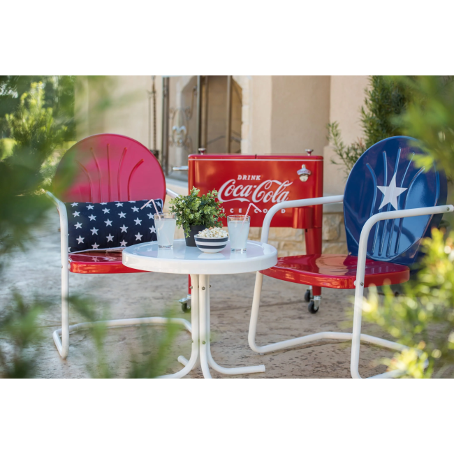 Red Retro Metal Chair