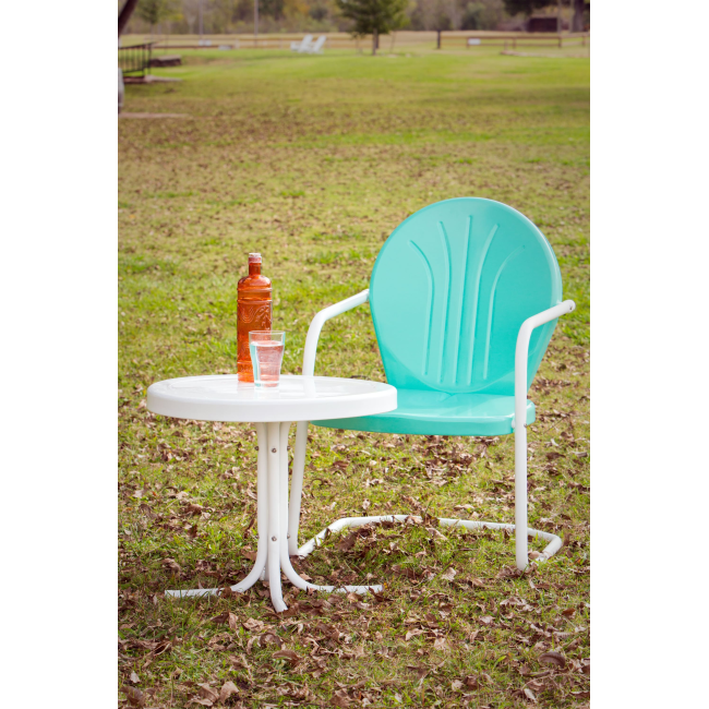 Teal Retro Metal Chair