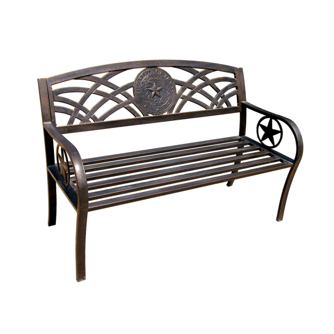 Texas State Seal Garden Bench