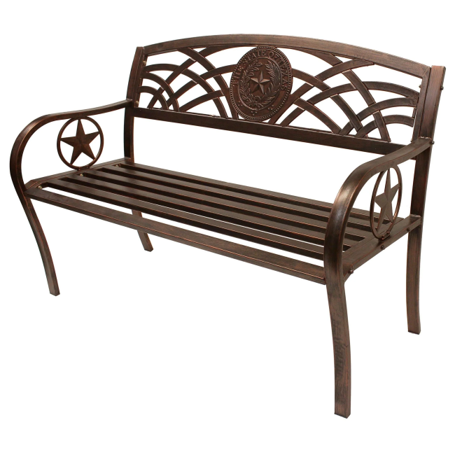 Texas State Seal Garden Bench