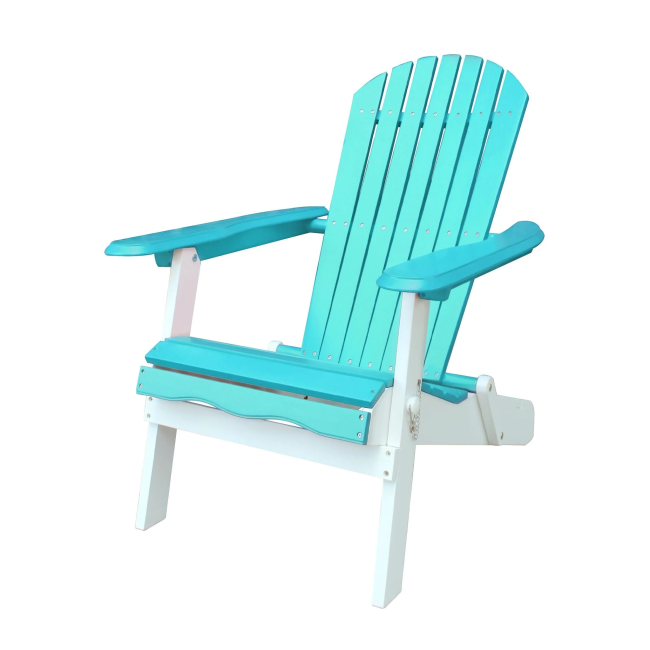 Turquoise and White Folding Adirondack Chair