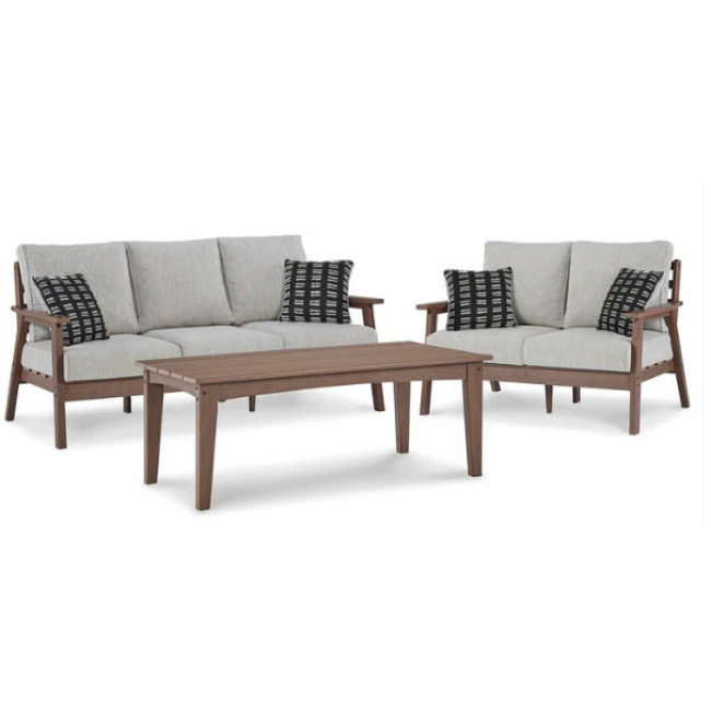 Emmeline Outdoor Sofa and Loveseat with Coffee Table