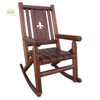 Amber-Log Fleur de Lis Porch Rocker