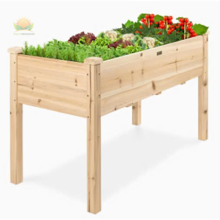 Elevated Wood Planter Raised Garden Bed for Outdoor Garden