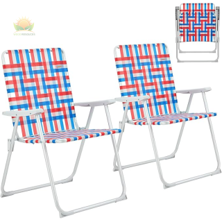 Aluminum High Seat Camping Chair for Elder Outdoor Garden Park Backyard(Blue/Grey/Red)