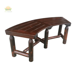 Char-Log Curved Bench