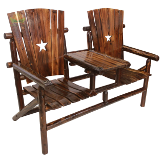 Char-Log Double Chair with Tray - For Pickup ONLY (Excluding Wholesale Orders)